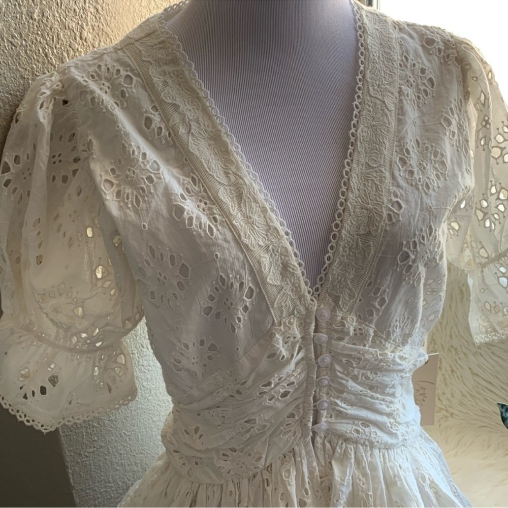 ANTHROPOLOGIE Love the label Puff Sleeve LaceDress - Picture 4 of 16